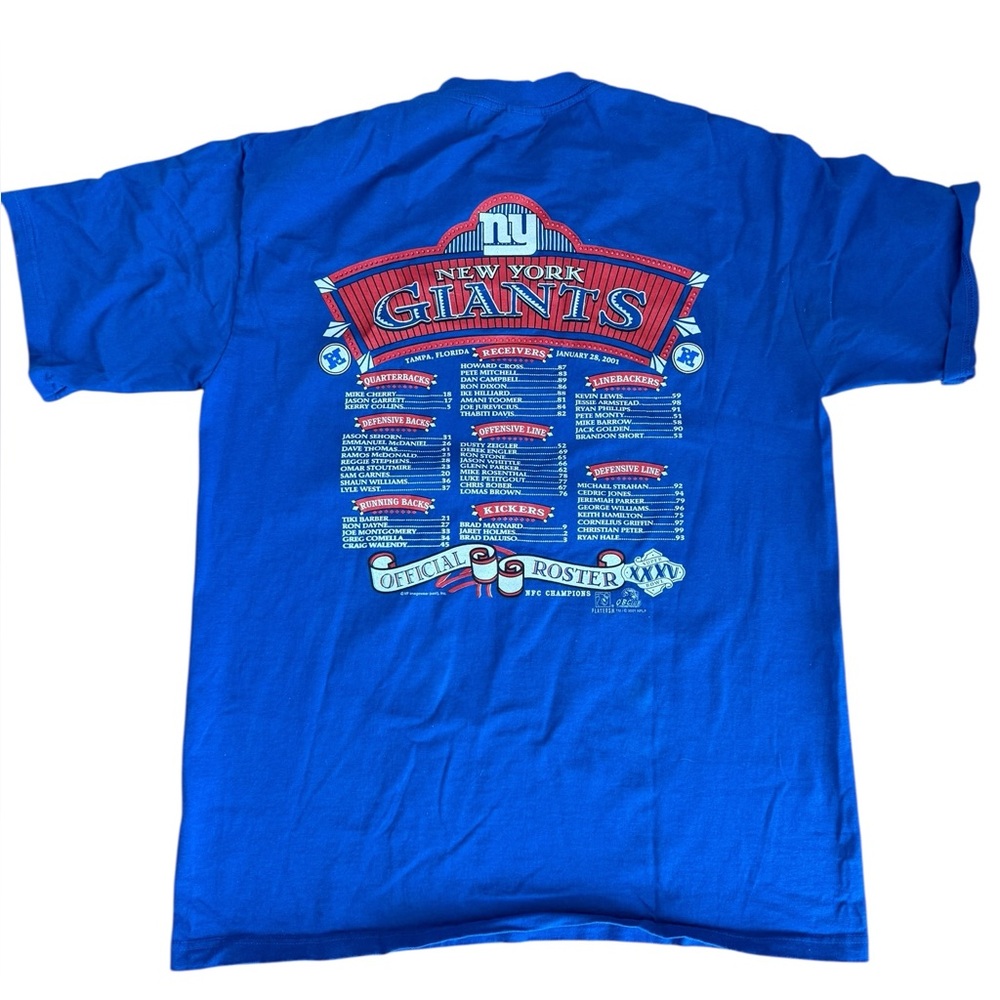 NWOT New York Giants 2000 NFC Champions Lee Sport Blue T-Shirt - Picture 2 of 8